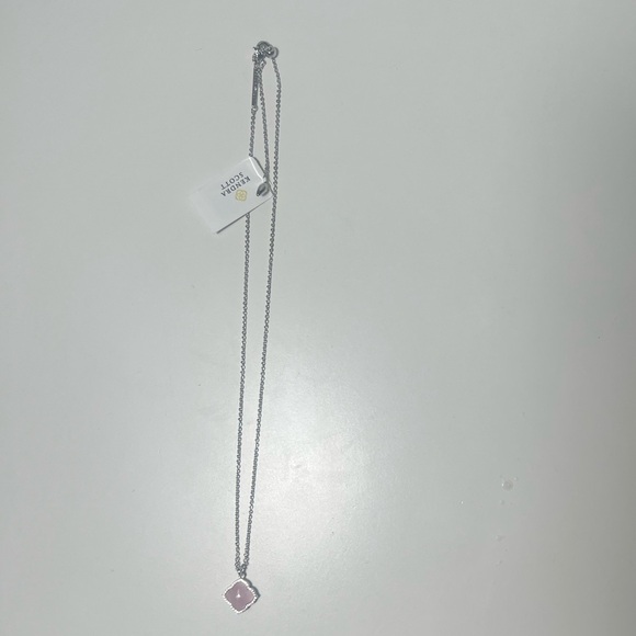 Kendra Scott Mallory Silver Pendant Healing Rose Quartz Necklace - Picture 7 of 12